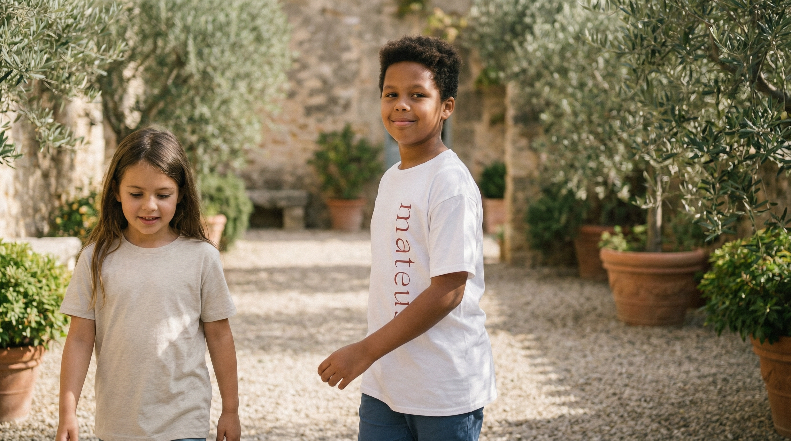 100% cotton Kids Basic tee White