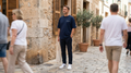 Organic Oversized High Neck T-shirt French Navy