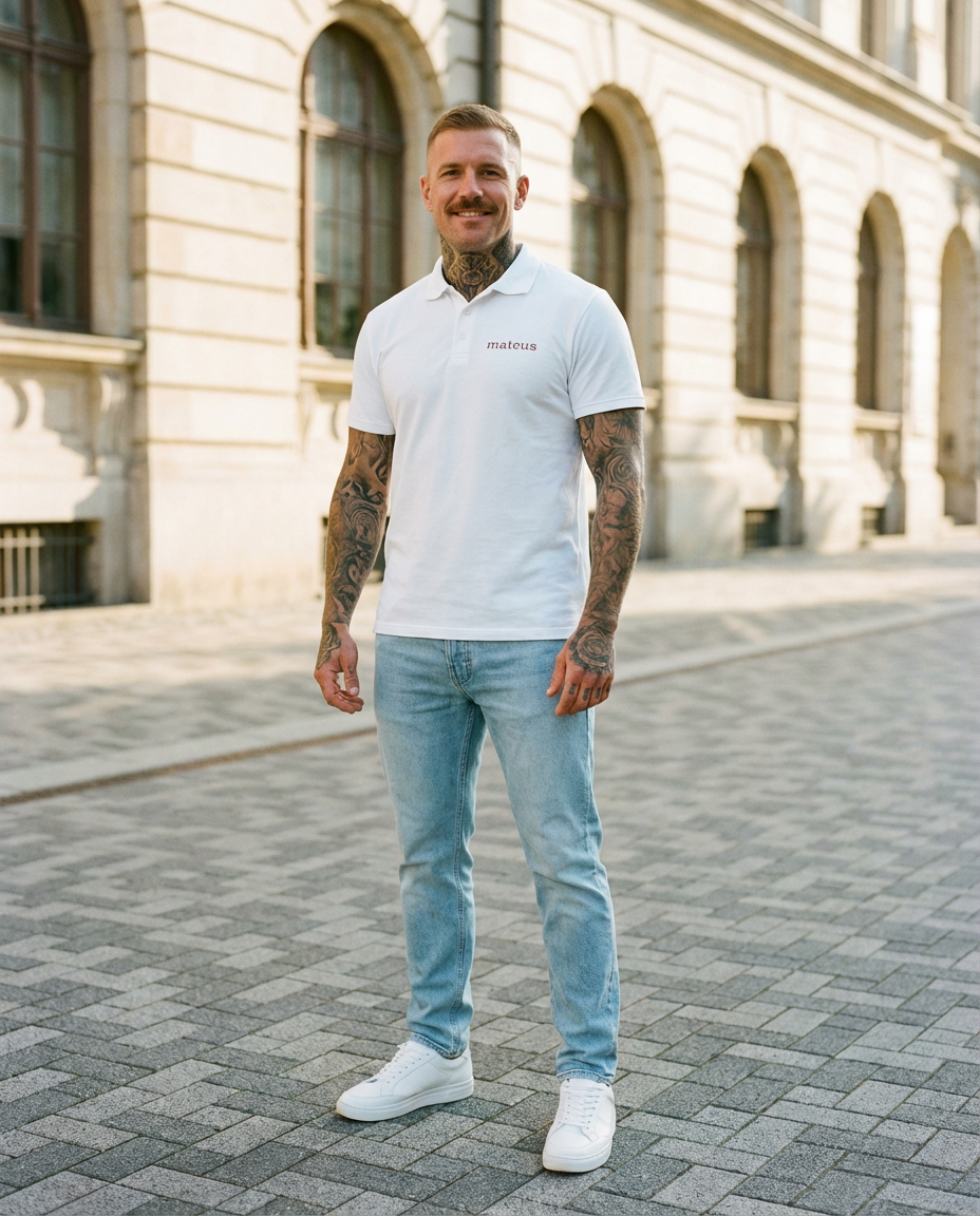 Premium polo shirt White