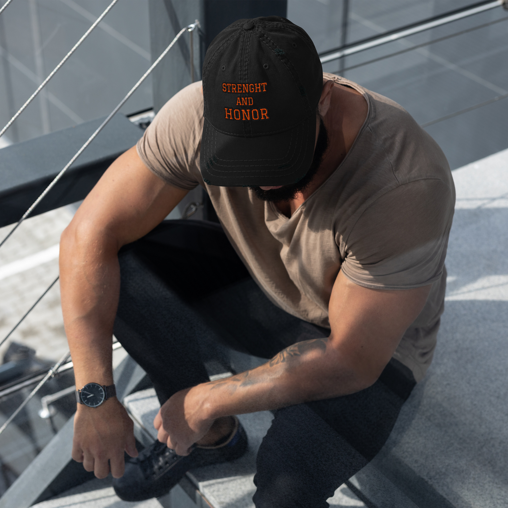 Distressed Dad Hat Black