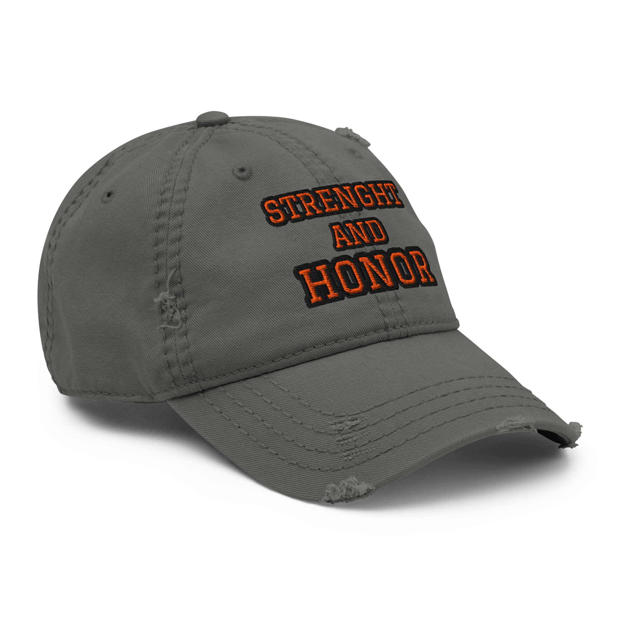Distressed Dad Hat Charcoal Grey