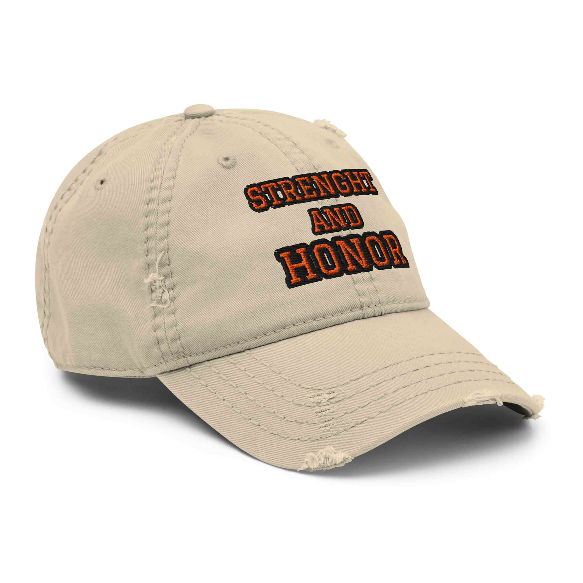 Distressed Dad Hat Khaki