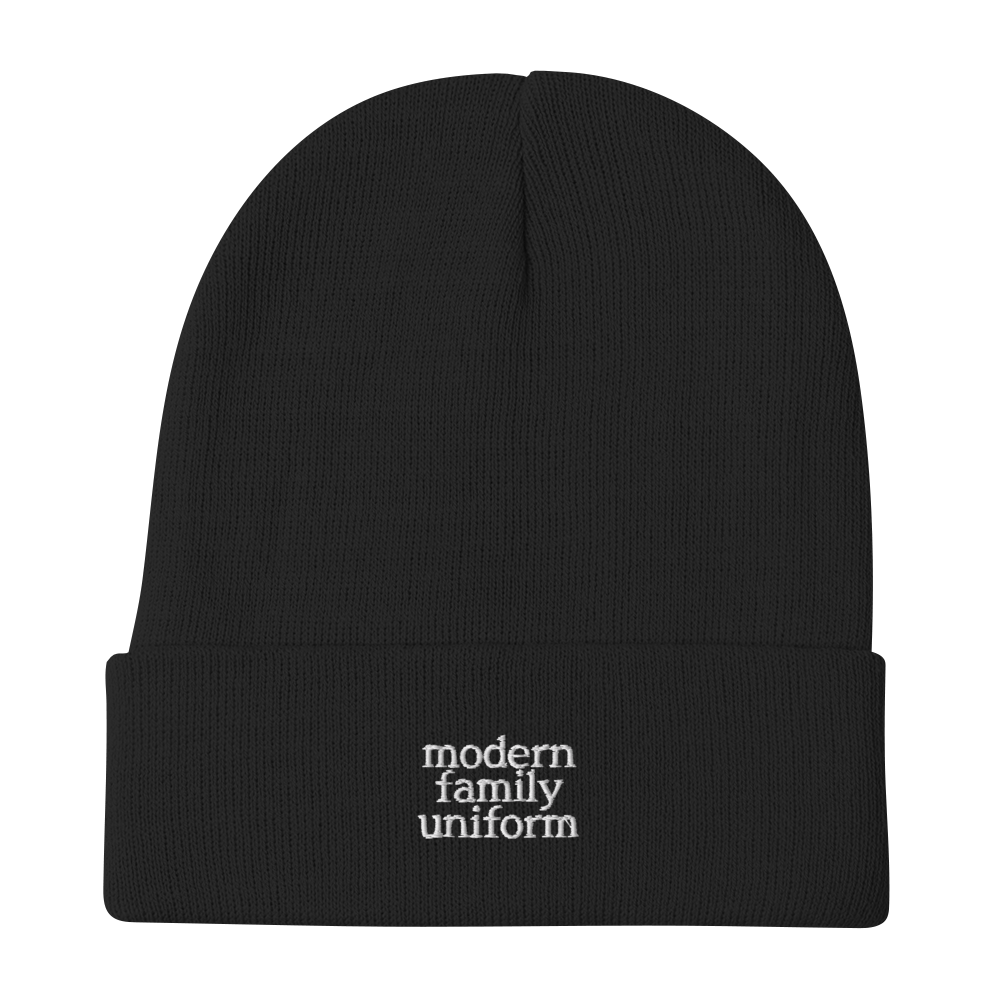 Embroidered Beanie Black