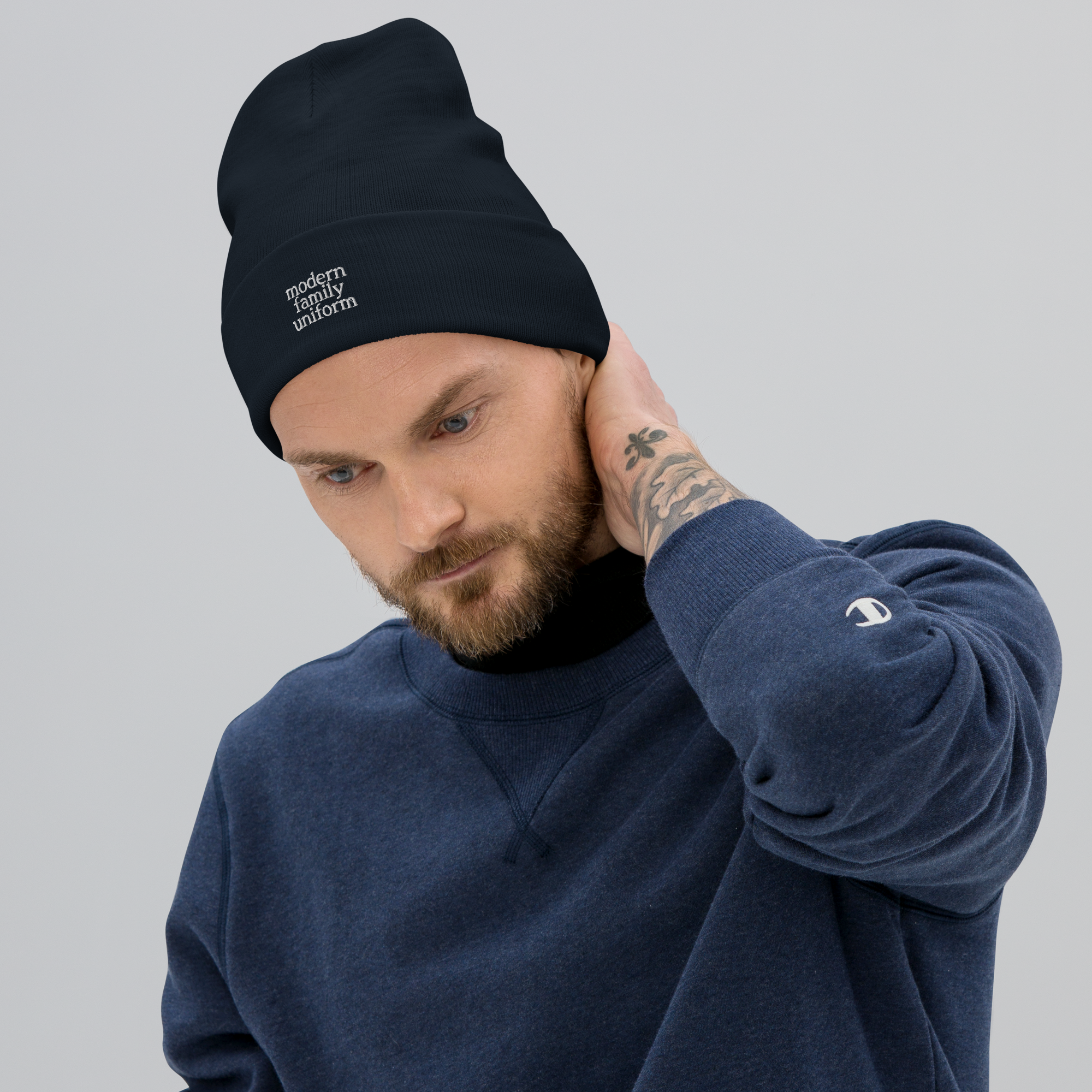 Embroidered Beanie Navy