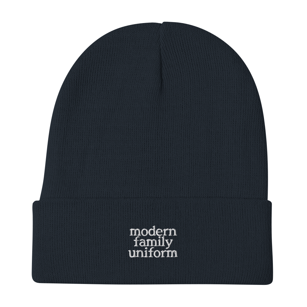 Embroidered Beanie Navy