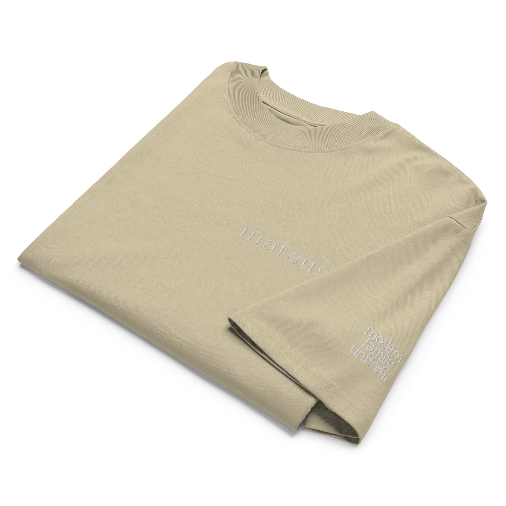 Organic Oversized High Neck T-shirt Stone