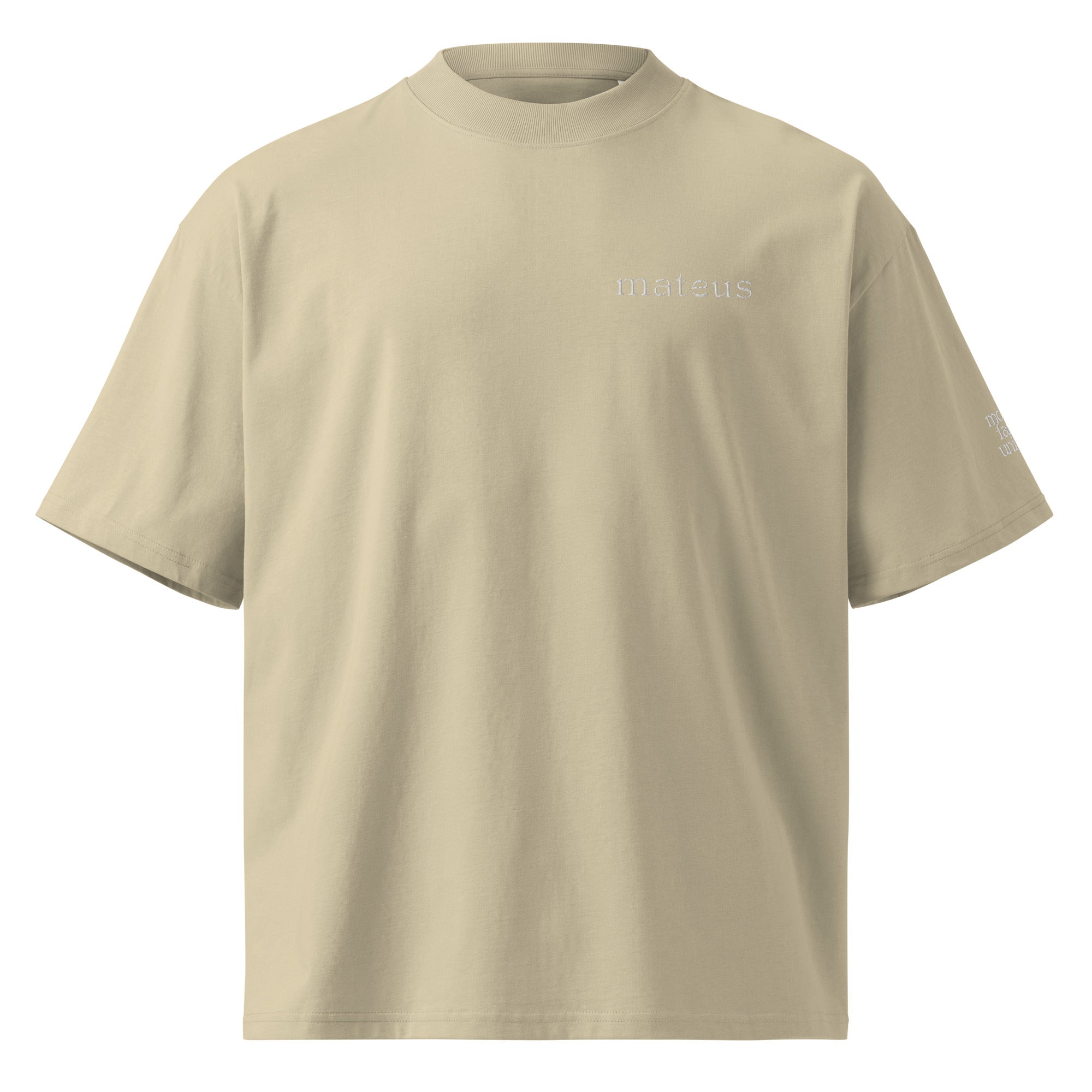 Organic Oversized High Neck T-shirt Stone